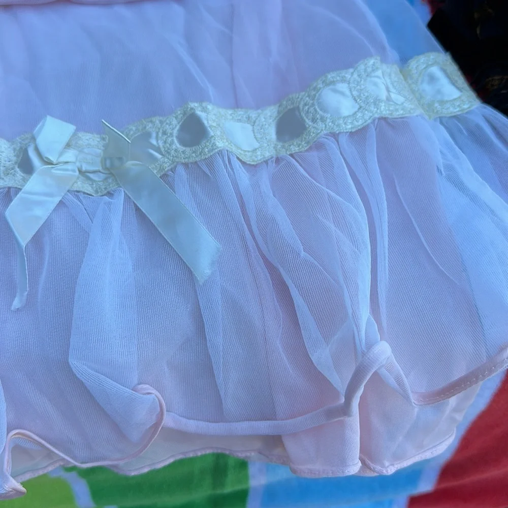 💗💗💗Vintage pale pink Nylon Tricot stretch slip small pinup sexy - Picture 7 of 9